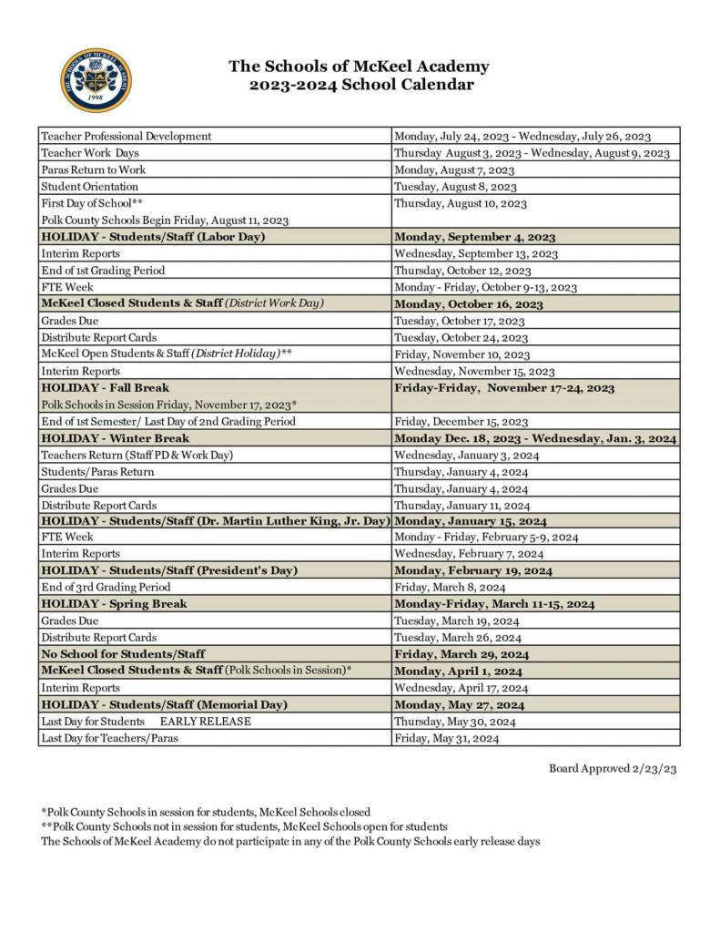 Polk County Schools Calendar 2024 Mil Lauree