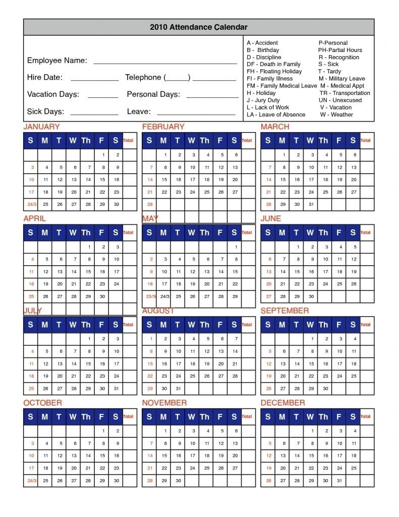 Printable 2023 Attendance Calendar Printable Calendar 2023