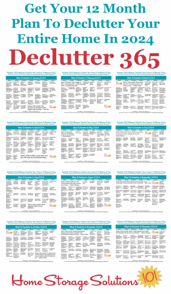 Printable 2024 Declutter 365 Calendar Cindy Nissie