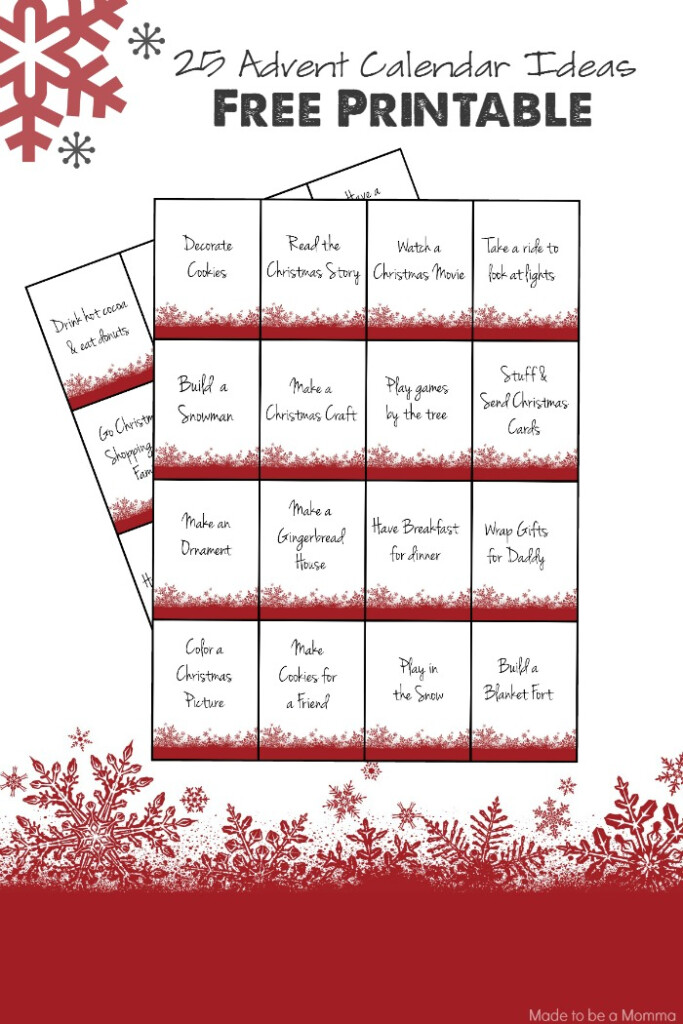Printable Advent Calendar Sayings Allis Tierney