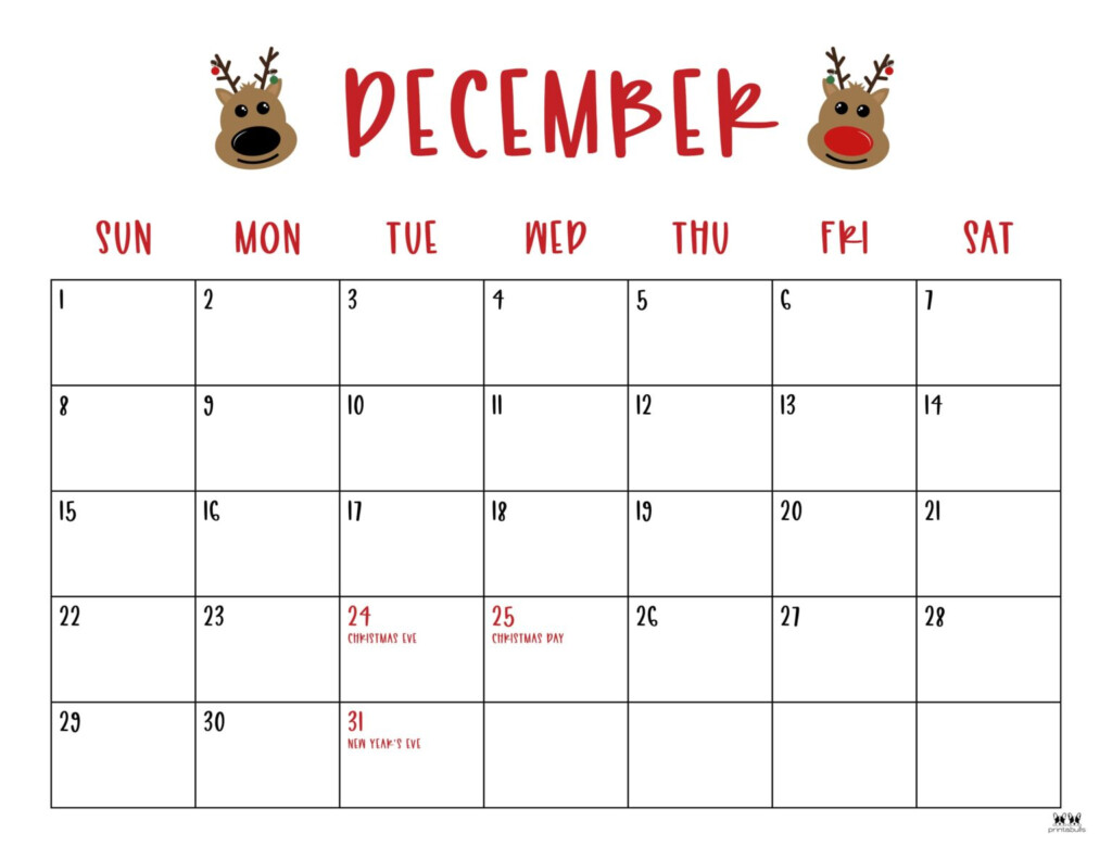 Printable Calendar 2025 December Freestyle Weston Porter