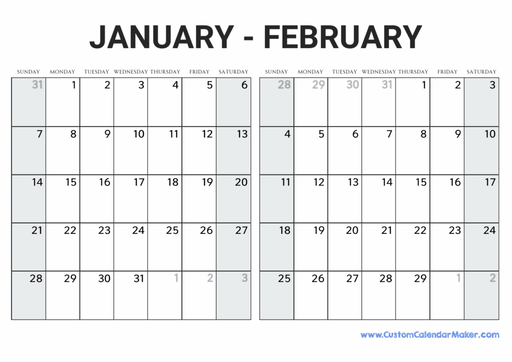 Printable Calendar 2025 January And February Printable Jilly Marlene