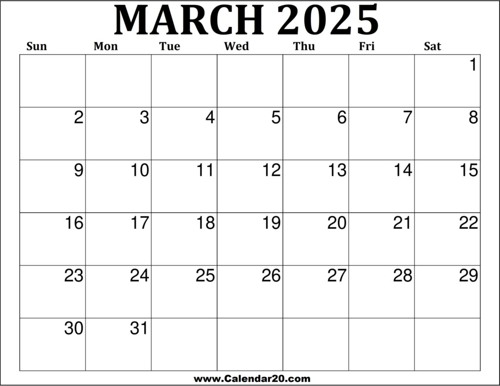 Printable Calendar 2025 March Denice Rosalinde