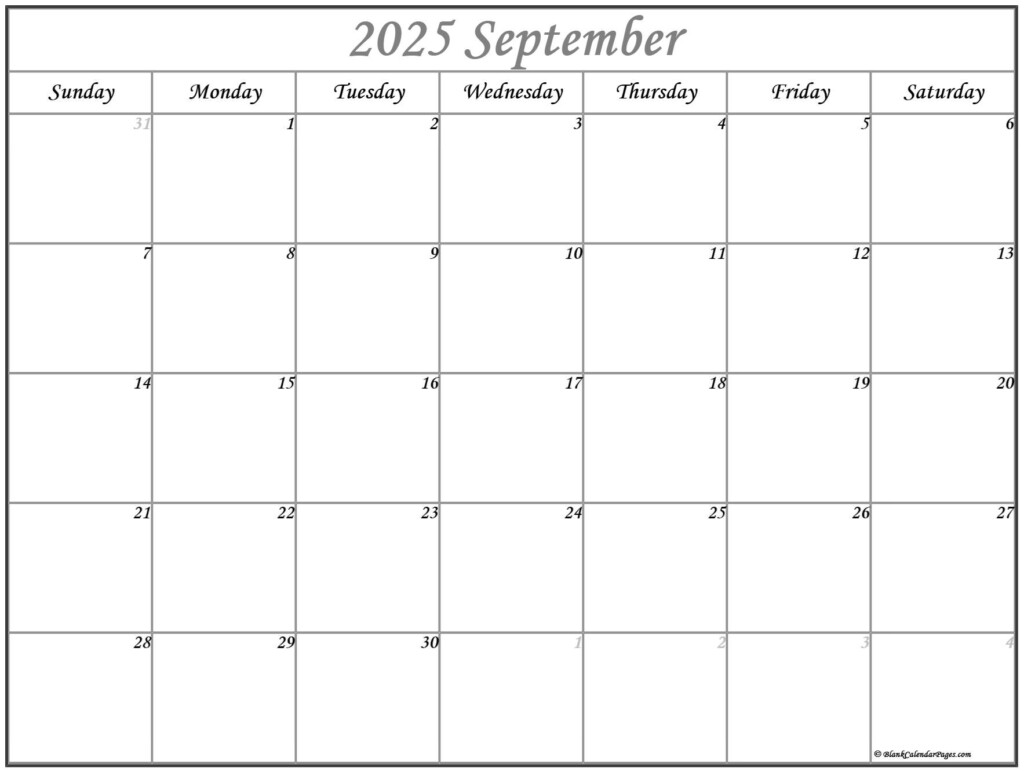 Printable Calendar 2025 September 2025 Free Dorene Petronella