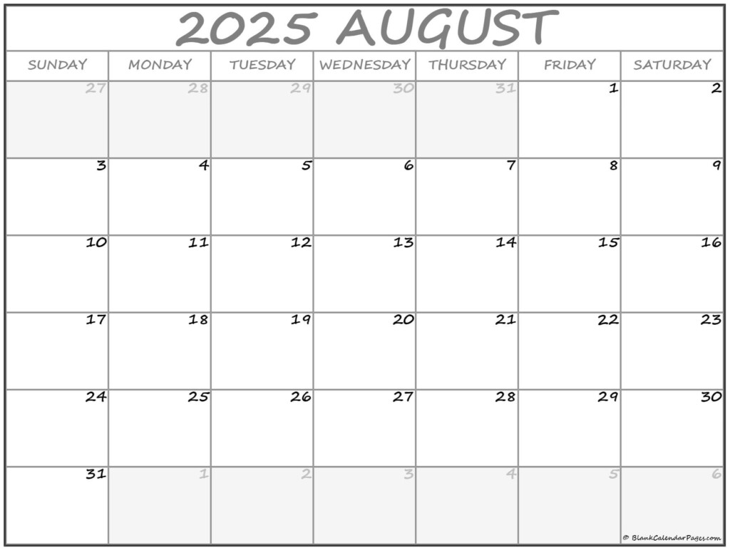 Printable Calendar August 2025 May 2025 Kenta Vankoning
