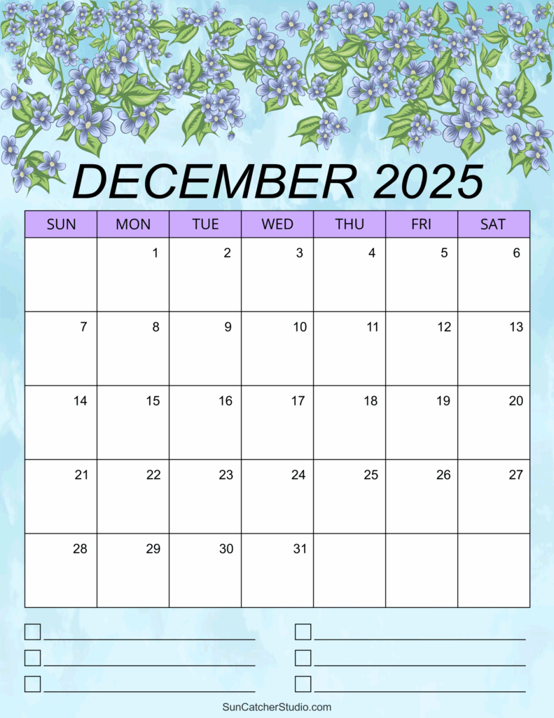 Printable Calendar December 2025 January 2025 Dennis Harper
