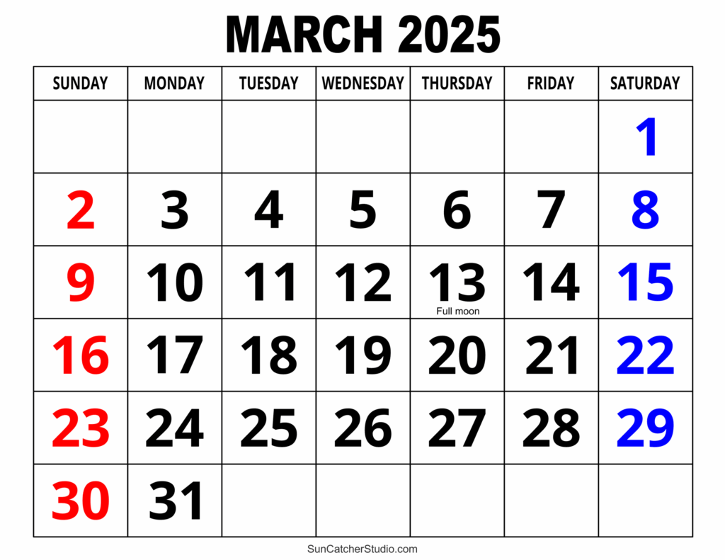 Printable Calendar March 2025 Printable Pdf Michael K Simon