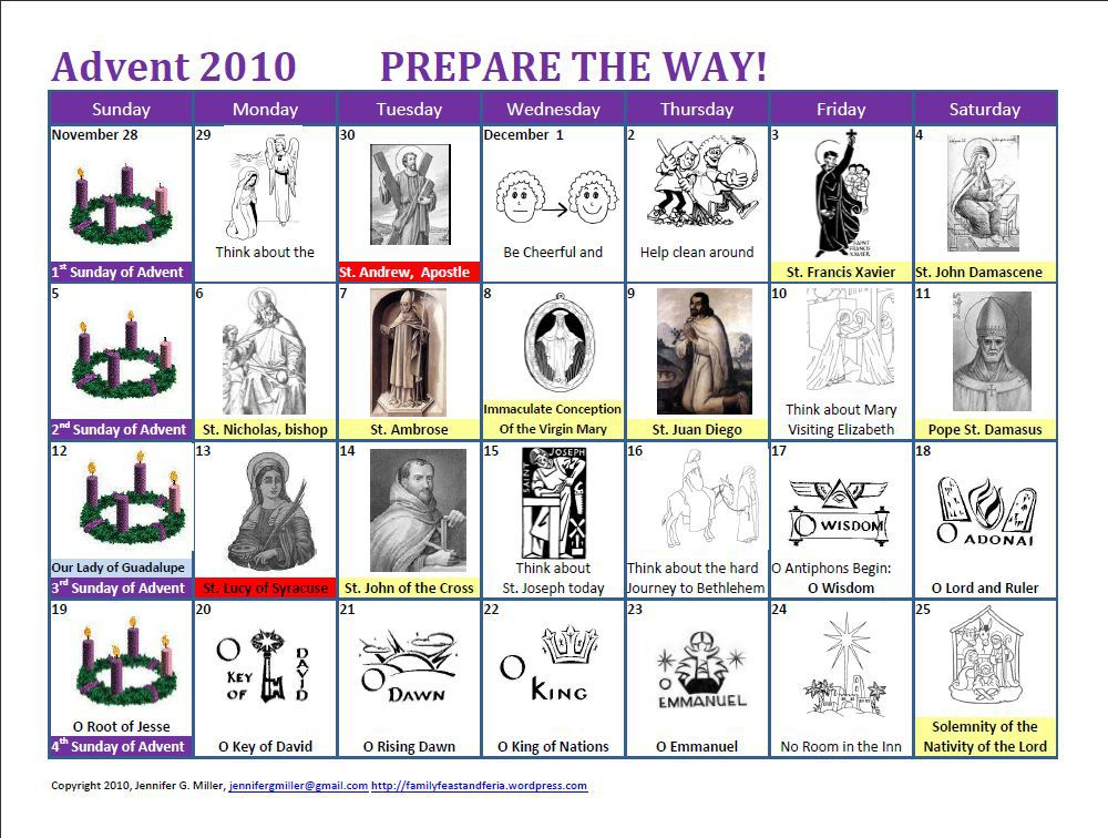 Printable Catholic Advent Calendar Calendar Template 2025