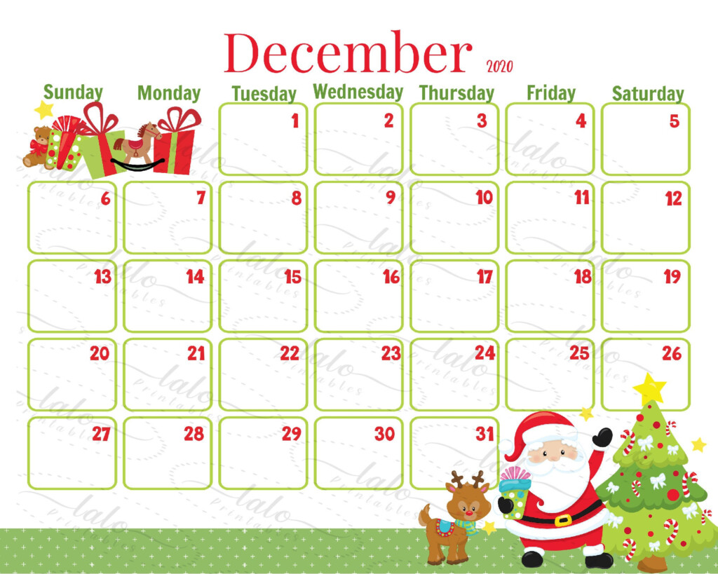 Printable Christmas Calendar 2025 Dahlia Tate