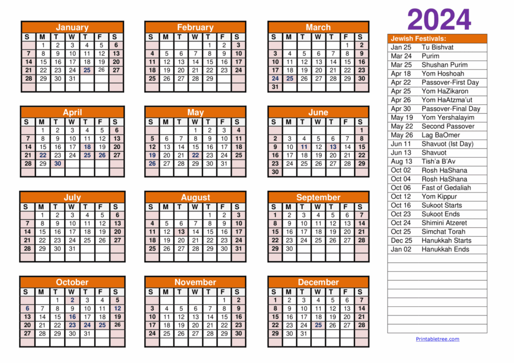 Printable Jewish Calendar 2025 2026 Norma Lynsey