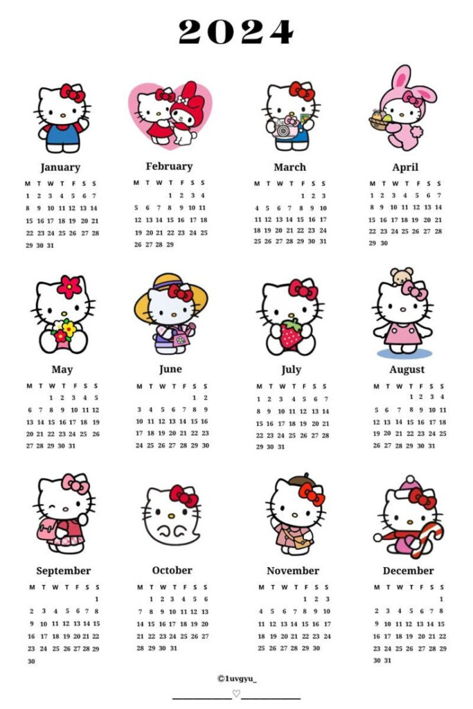 Sanrio Calendar 2025 Printable Pdf Fadi Eleanor