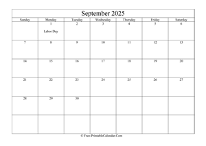 September 2025 Calendar Printable With Holidays