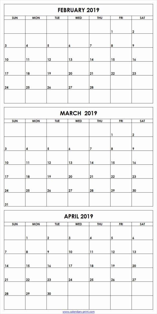 Three Month Printable Calendar
