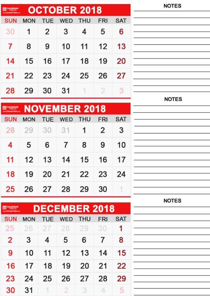 Three Month Printable Calendar Printable Templates