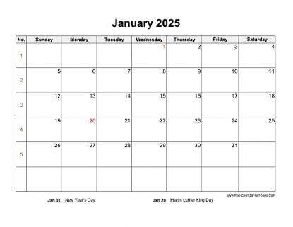 Yearly Printable Calendar 2026 With Holidays Free calendar template