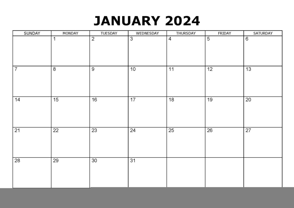 2024 Printable Monthly Calendar Large Squares Printable Calendar 2024