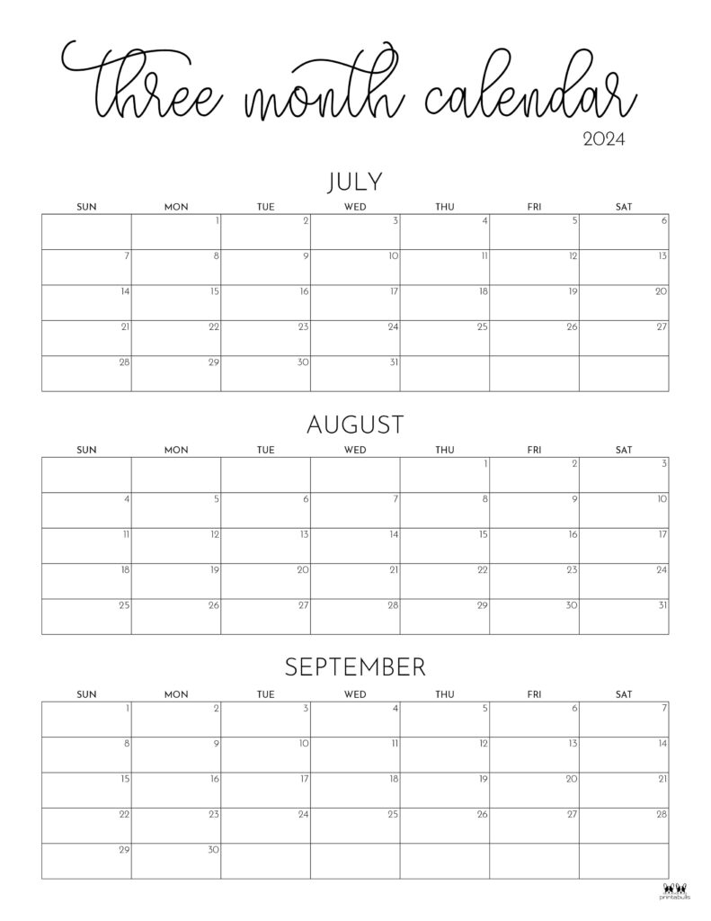 2025 3 Month Calendar Printable Calendars Apollo Reed