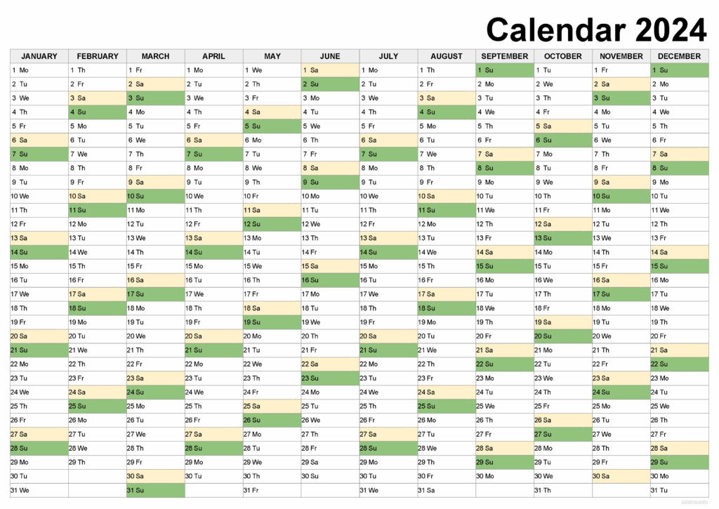 2025 52 Week Calendar Printable Blank Felix Roy
