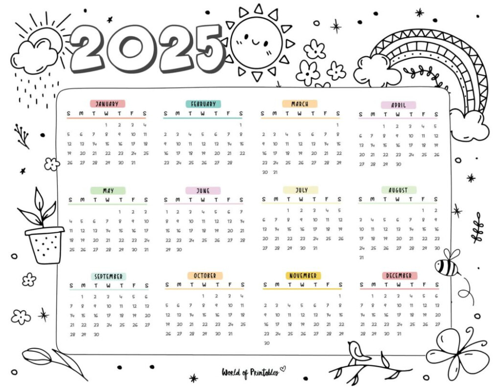 2025 And 2025 Weekly Calendar Printable Coloring Images References 