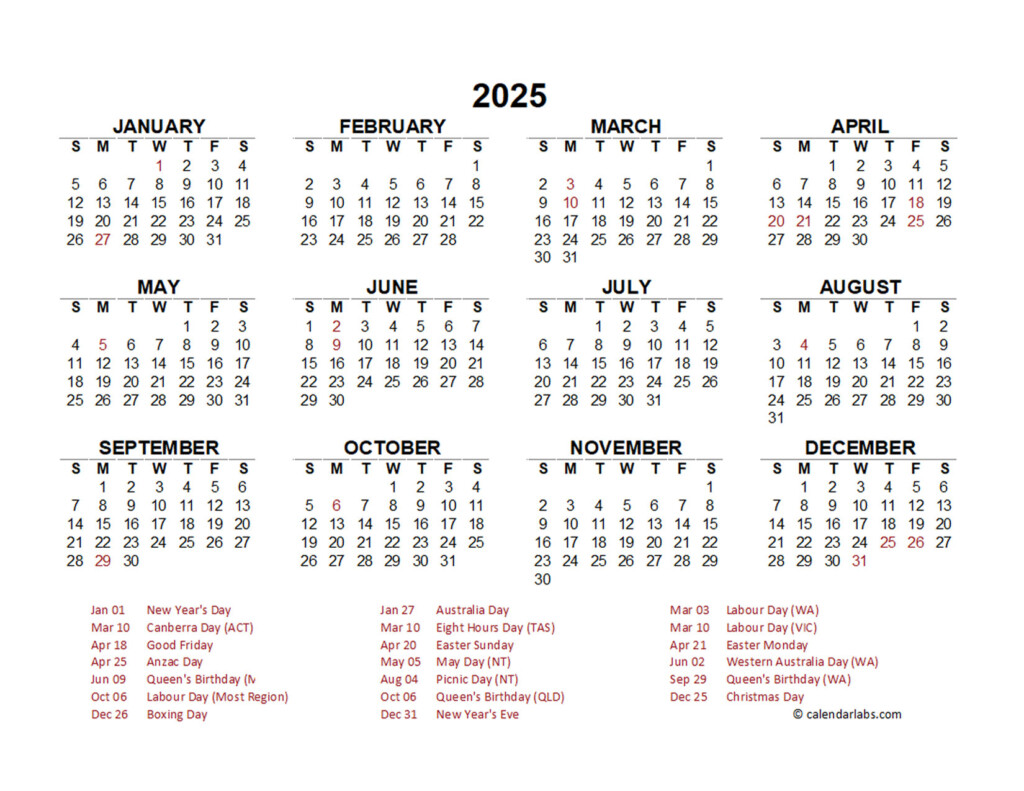 2025 Calendar Year At A Glance Printable Free Aleen Shayne