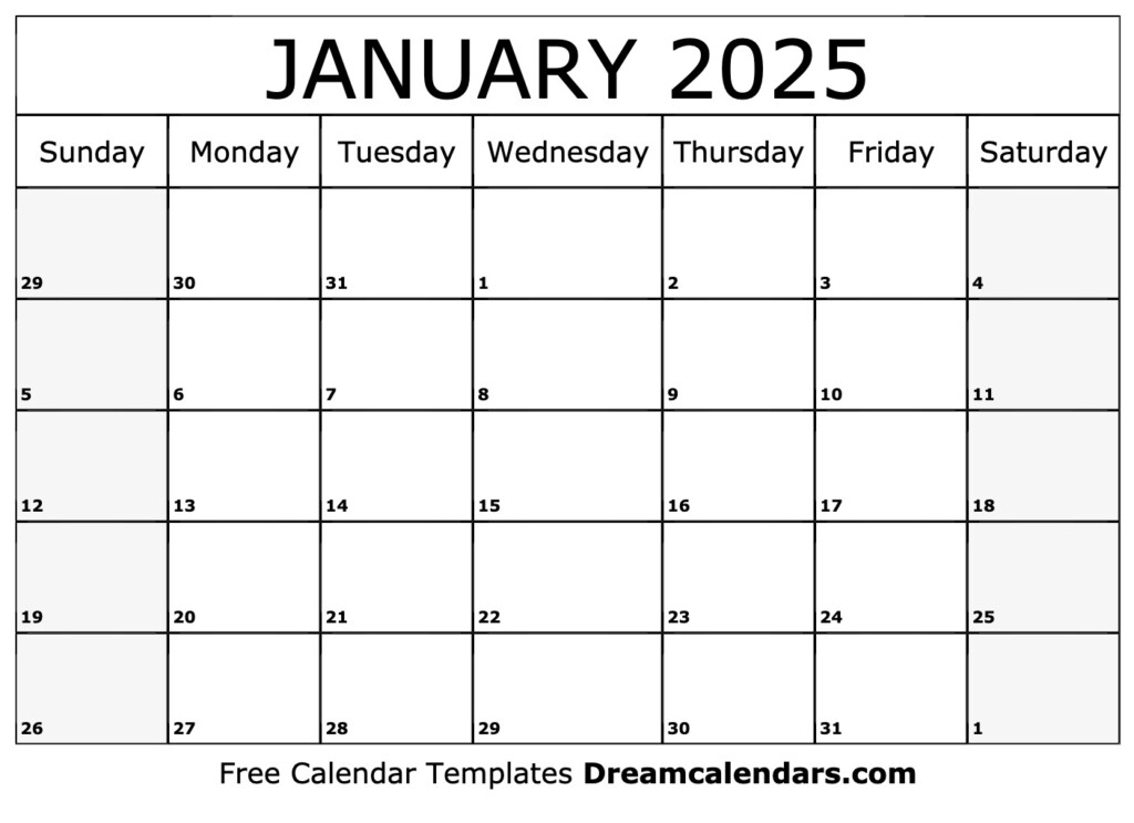 2025 January Calendar Printable Free Pdf Files Download Flora C Avila