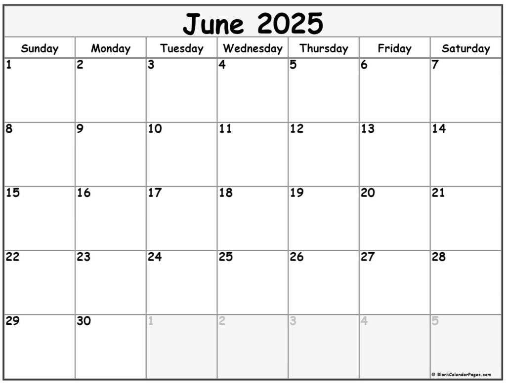 2025 Printable Calendar June Printable Zayne Hope