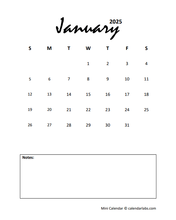 2025 Printable Calendar Portrait Omar Refilwe