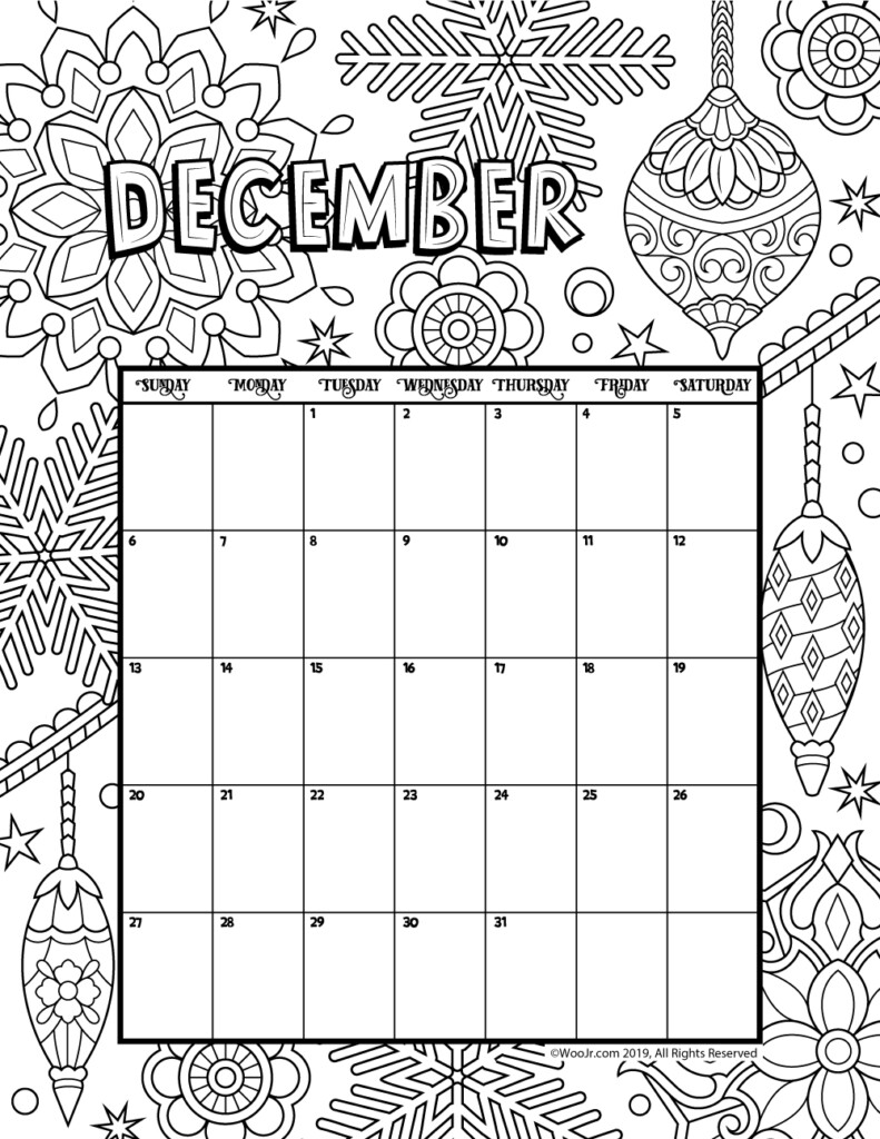 2025 Printable Coloring Calendar 2025 Roze Silvia