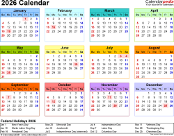 2026 Calendar Free Printable PDF Templates Calendarpedia