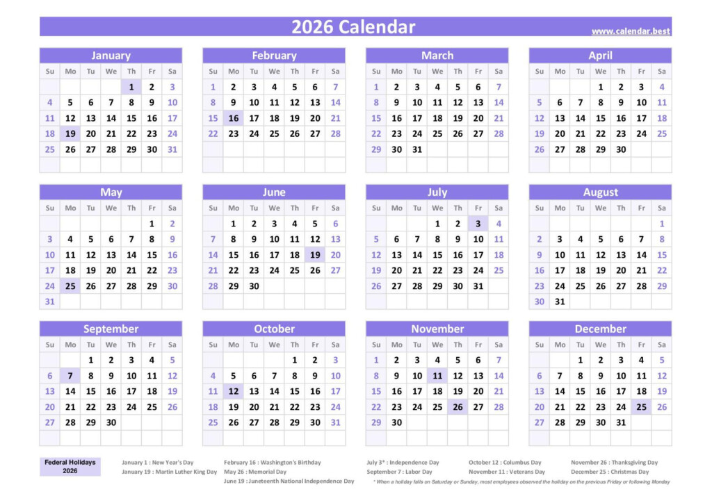 2026 Calendar With Week Numbers