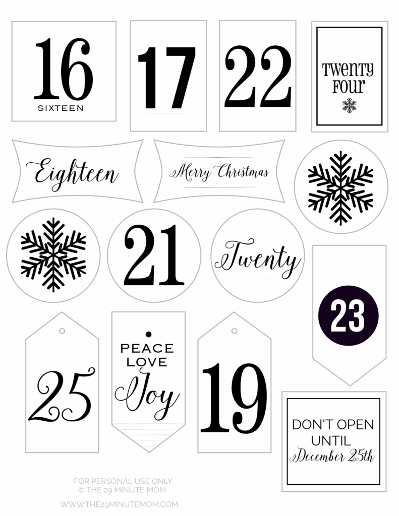 Advent Calendar Free Printable Numbers Printable New Year Banners