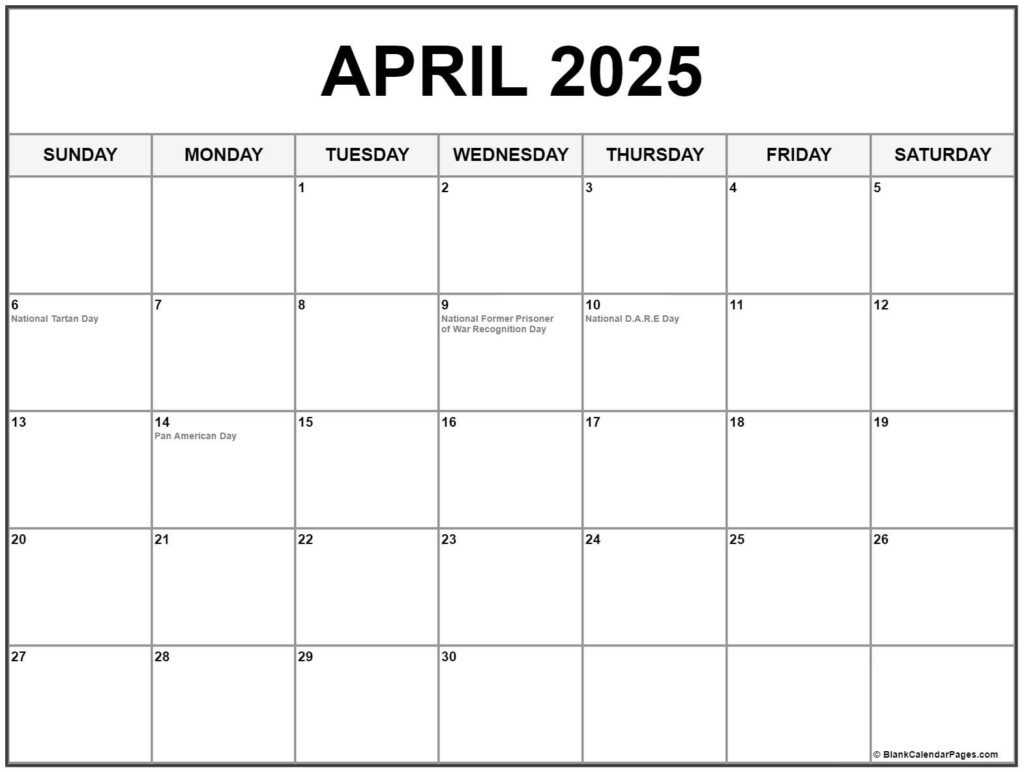 April 2025 Printable Calendar With Holidays 2025 Unbelievable Jack A 