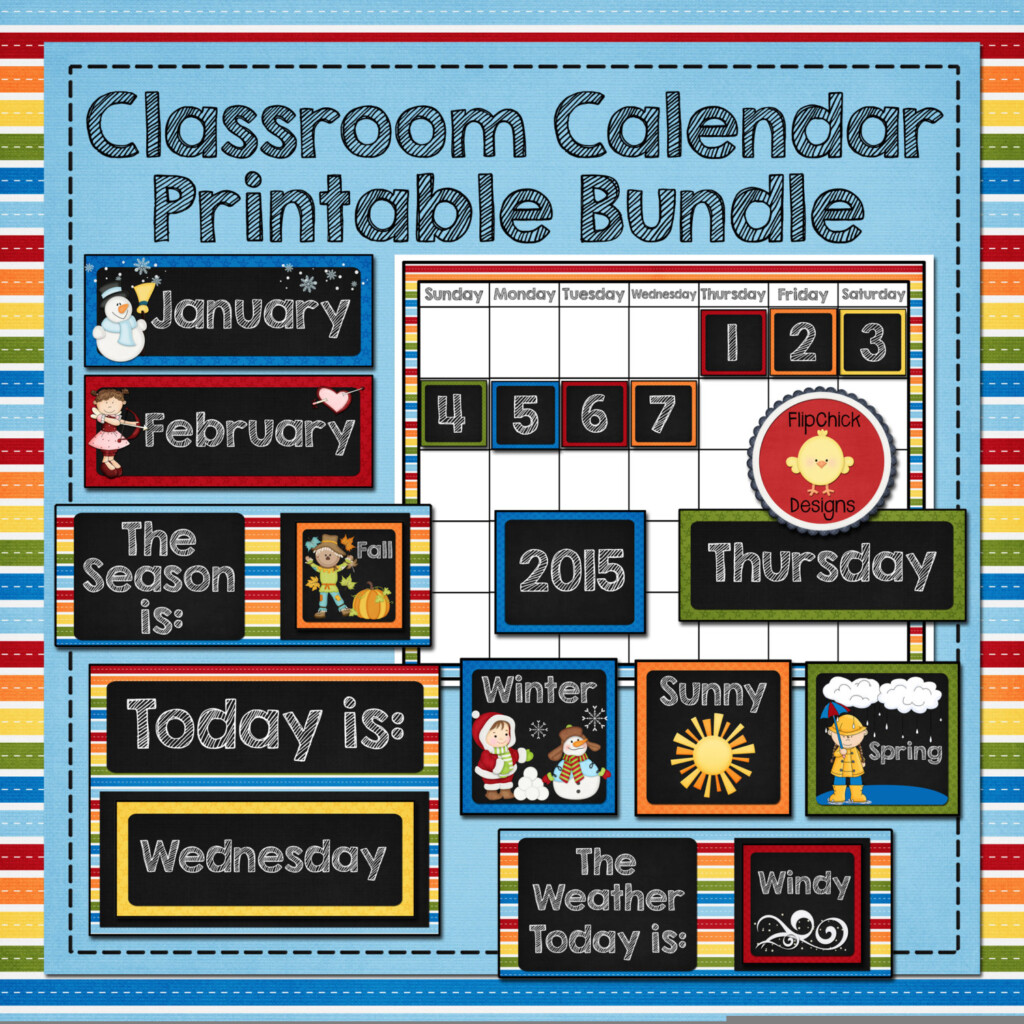 Classroom Calendar Printable Bundle Calendar Template 2024