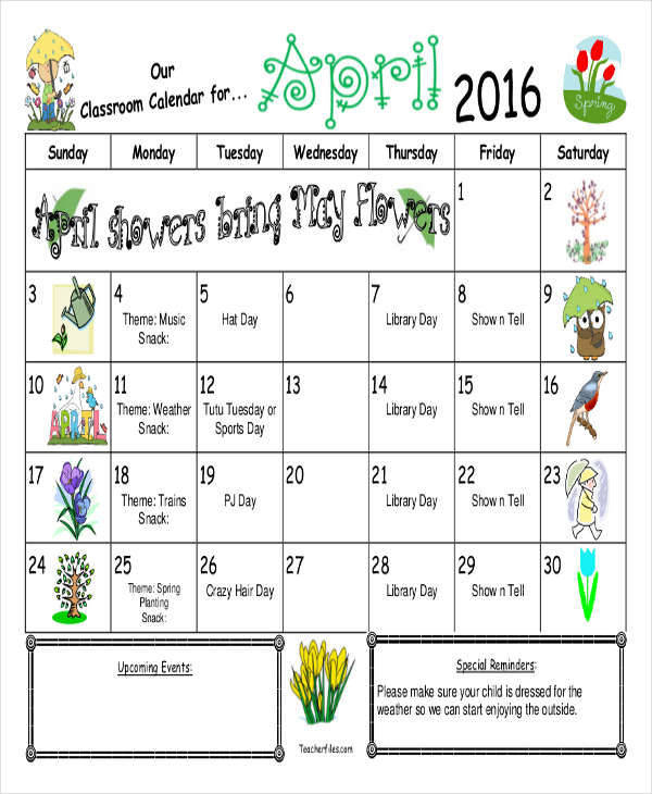 Classroom Calendar Printables Calendar Templates