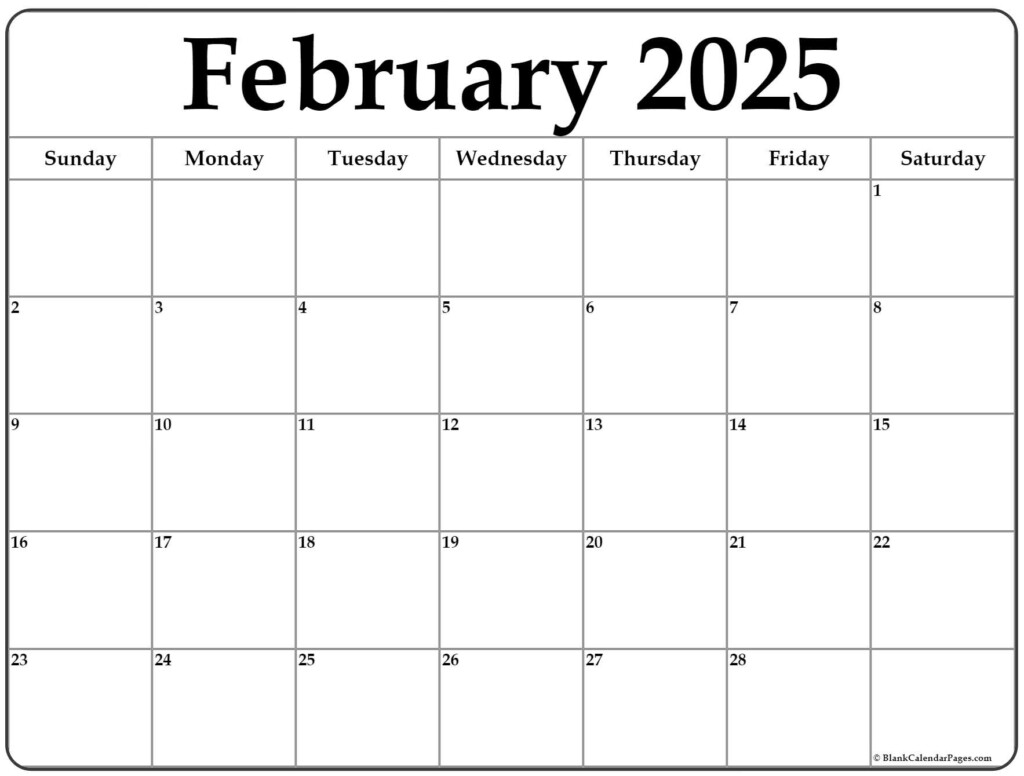 Feb 2025 Free Printable Calendar Lynea Cairistiona