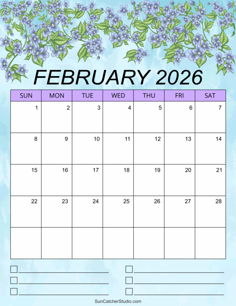 February 2026 Calendar Free Printable Free Printables Monograms 
