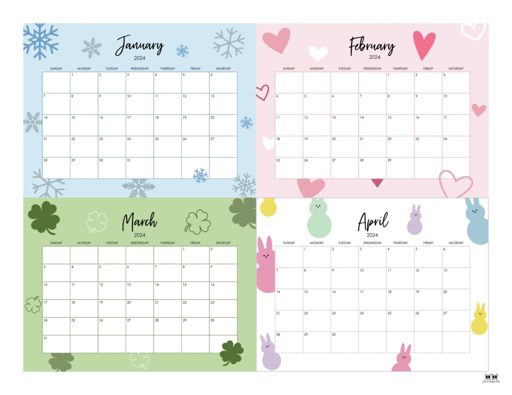 Free 2024 Printable Calendar By Month Printable Calendar 2024