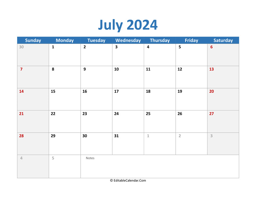 Free Calendar 2024 Printable July Free Dore Nancey
