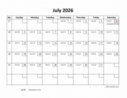 Free Download Printable July 2026 Calendar With Check Boxes