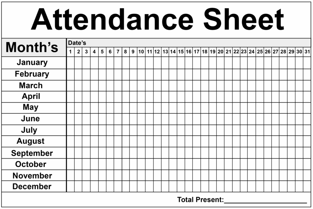 Free Printable 2025 Employee Attendance Calendar Pdf Free Download 