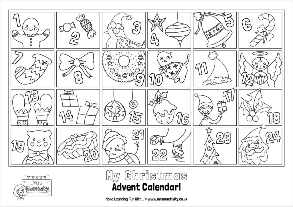 Free Printable Advent Calendar To Color Advent Calendars Are The 