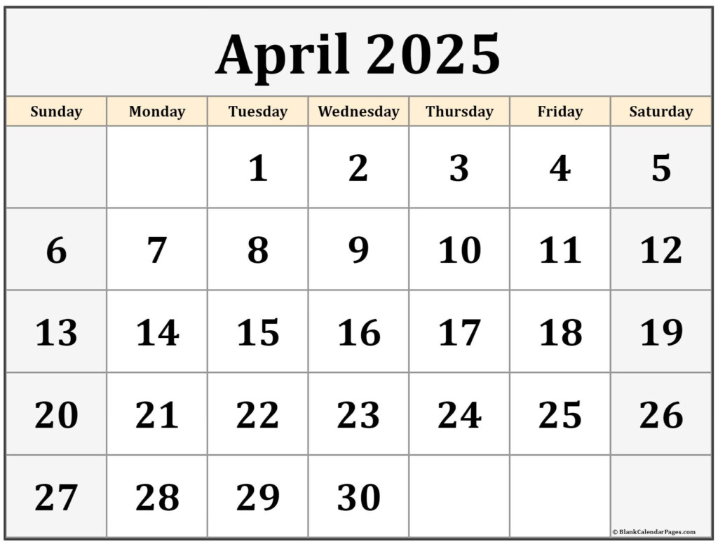 Free Printable Calendar 2025 Monthly April Sile Bridgette