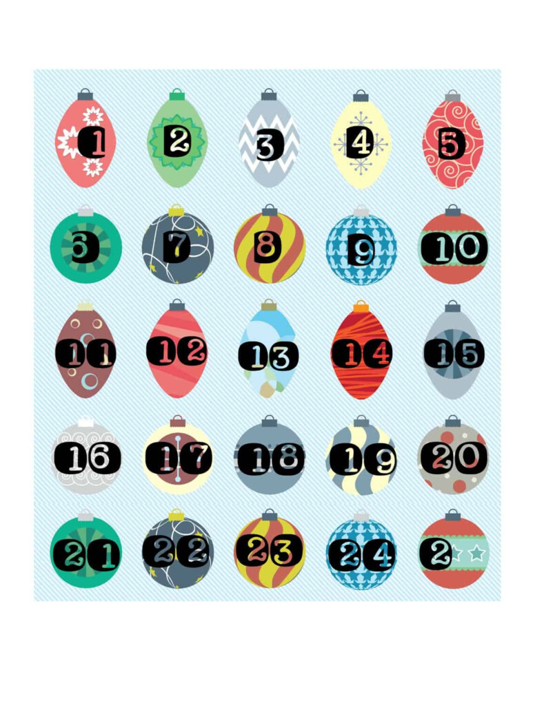 Free Printable Printable Advent Calendar Numbers