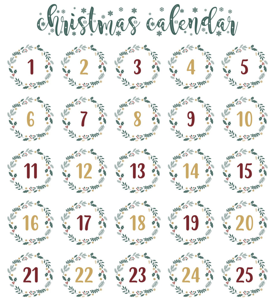 Free Printable Printable Advent Calendar Numbers Printable Calendars 