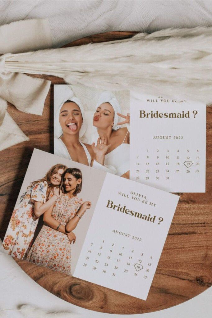 Fully Editable Bridesmaid Proposal Calendar Template Featuring A Modern 