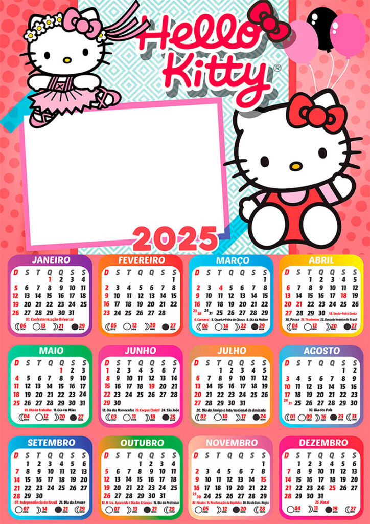 Hello Kitty January 2025 Calendar Printable Dana Milena