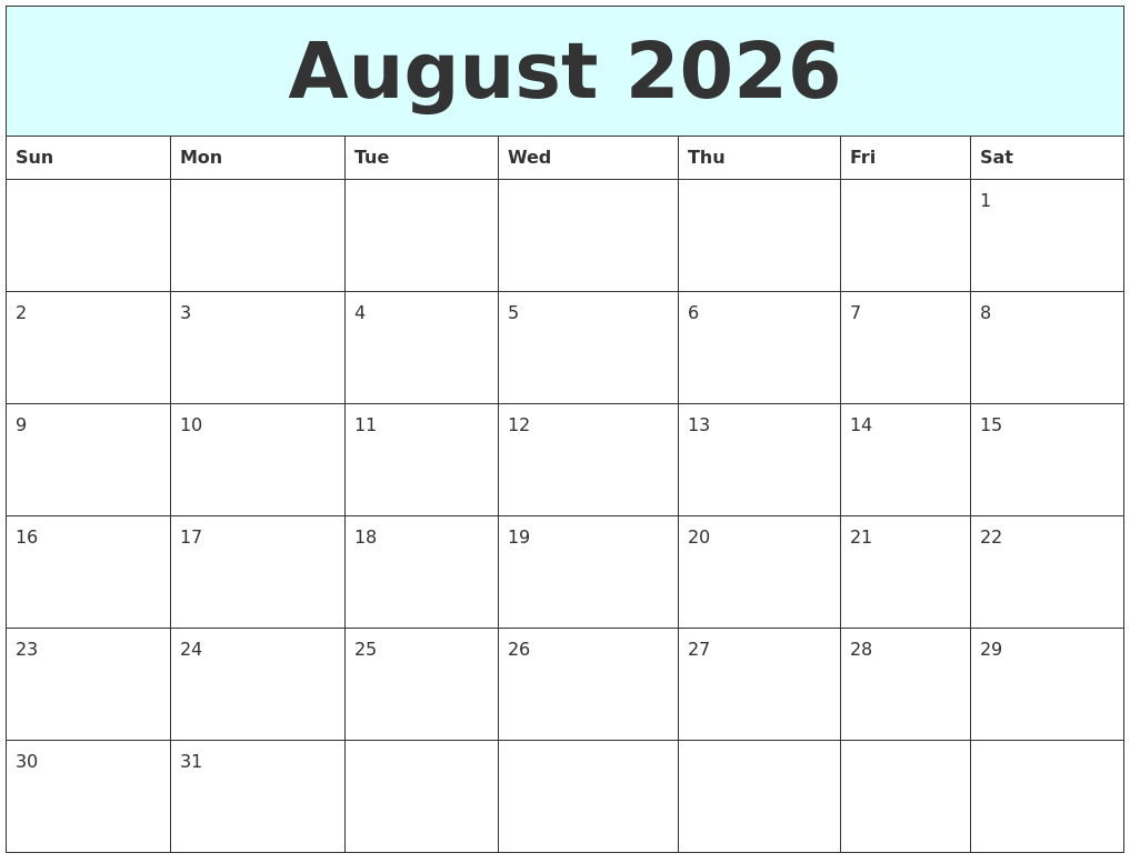 January 2026 Calendar