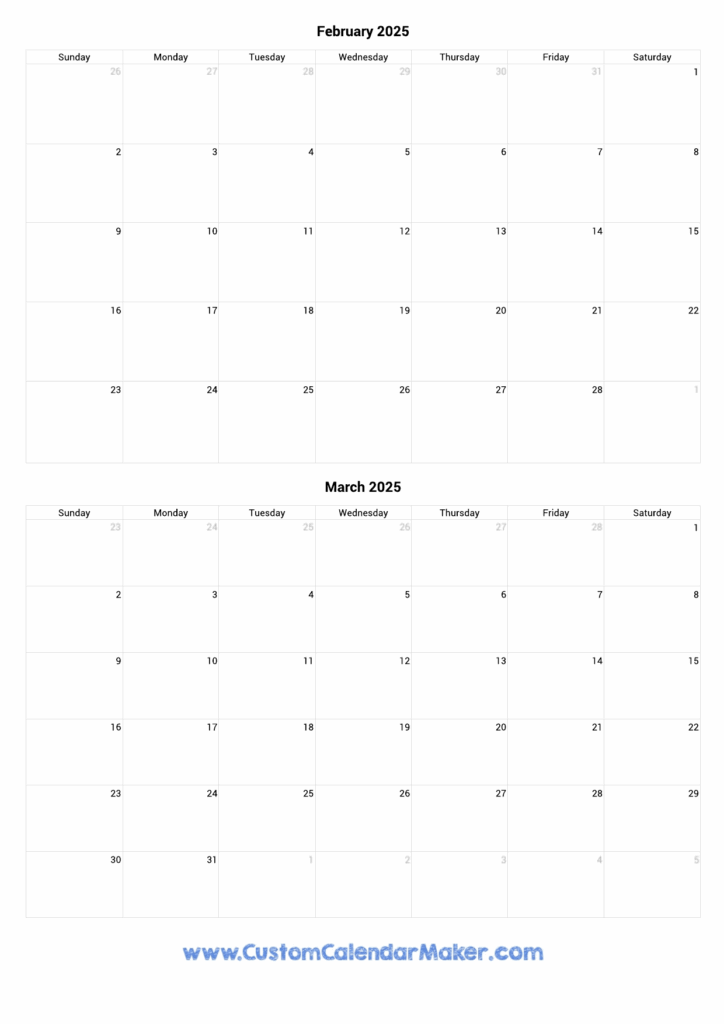 January Feb March April 2025 Calendar Printable Eduard Ismail