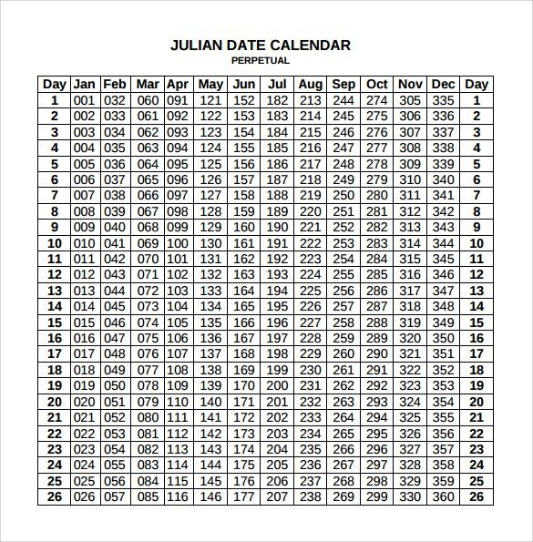 Julian Date Calendar 2022 Printable