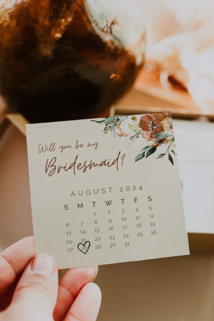 JUNIPER Bridesmaid Calendar Proposal Boho Bridesmaid Proposal 